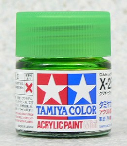 TAMIYA 壓克力系水性漆 10ml 亮光透明綠色 X